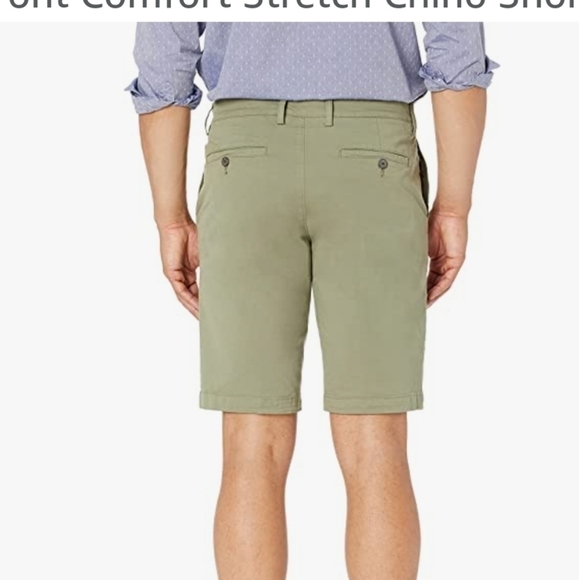 Goodthreads Slim Fit Flat Front Chinos Stretch 11" insea Light Military Green 32 - Picture 2 of 8